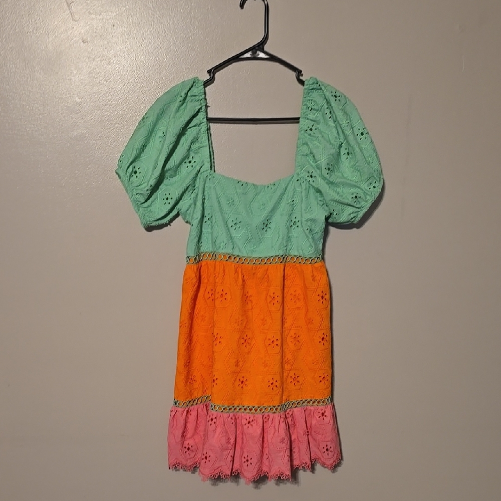 Anthro GREYLIN Multi-Color Medium Embroidered Dress Mini Floral Womens Size Smal